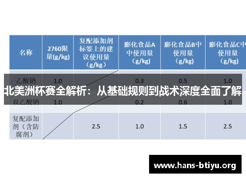 北美洲杯赛全解析:从基础规则到战术深度全面了解 北美洲杯赛全解析:从基础规则到战术深度全面了解