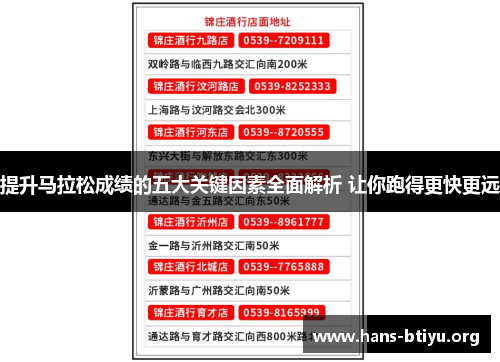 提升马拉松成绩的五大关键因素全面解析 让你跑得更快更远